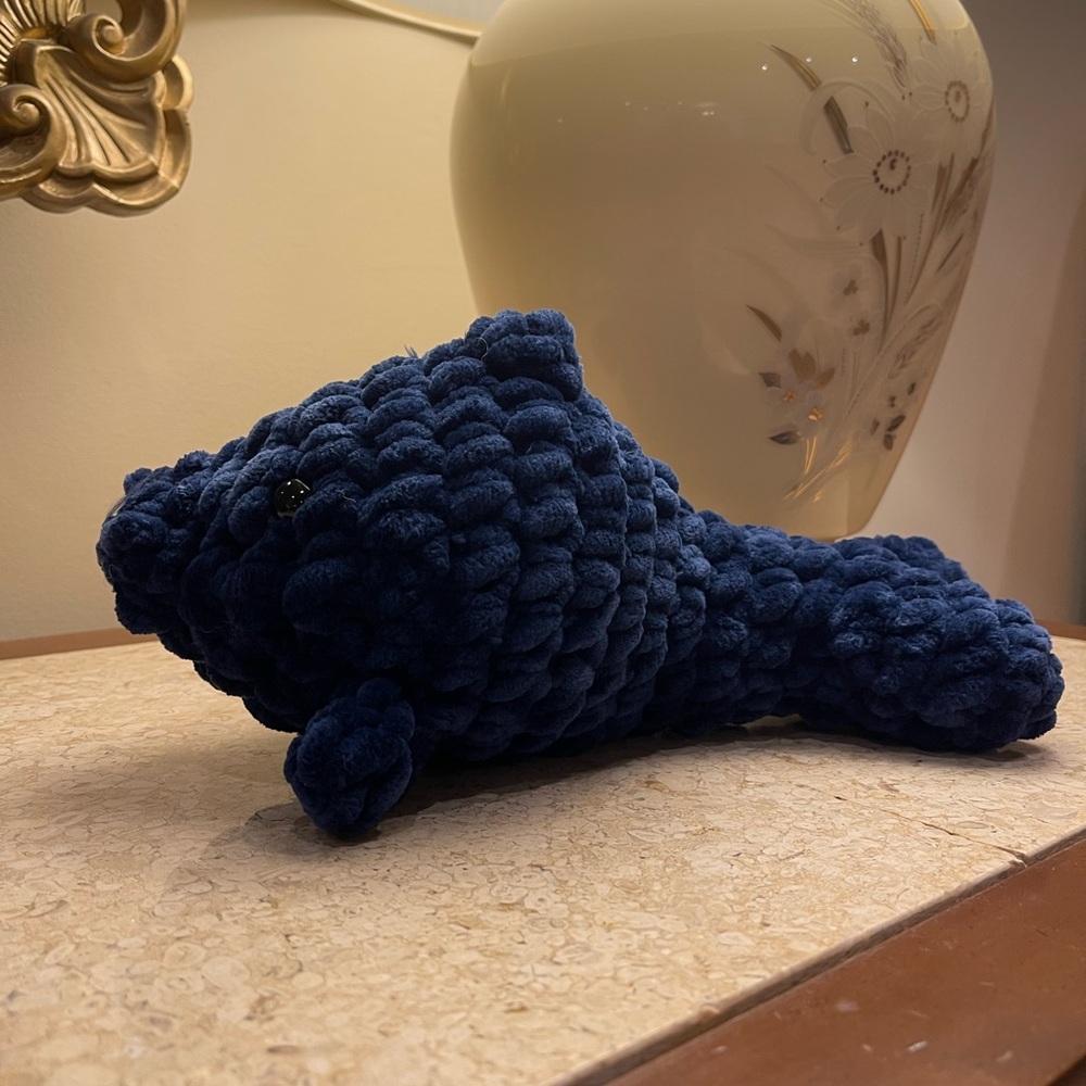 Crochet Dolphin made from 100% recycled materials